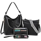 Purses for Women 3PCS, Crossbody Bags Set Large Leather Purse Shoulder Handbags with Wallet Adjustable Straps for Ladies Tote