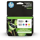 HP 951 / 950XL (C2P01FN) Ink Cartridges (Cyan Magenta Yellow Black) 4-Pack in Retail Packaging