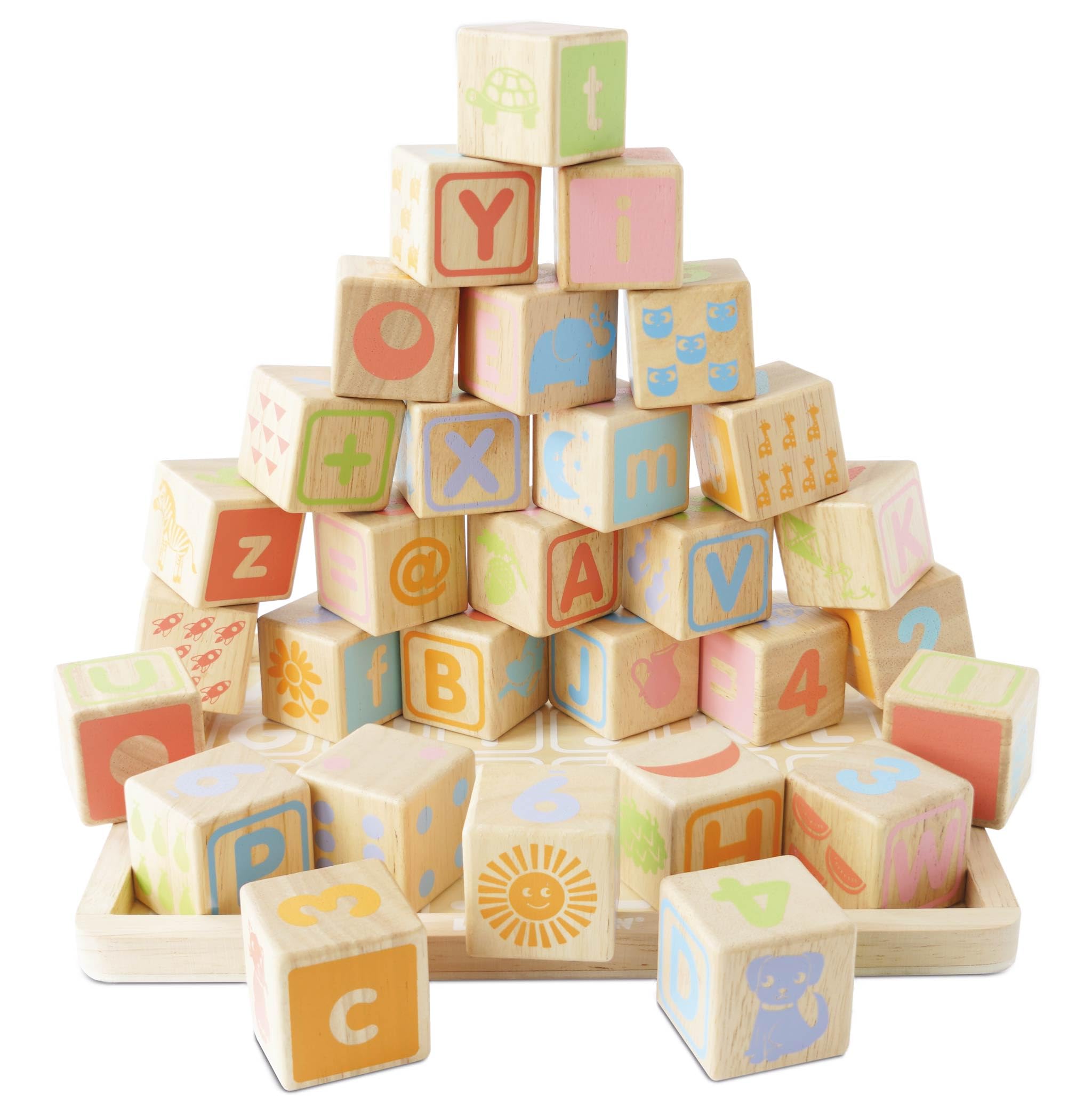 Le Toy Van - Petilou Wooden Educational ABC Wooden Blocks Toy For Toddlers And Babies | Suitable For A Boy Or Girl 1 Year Old +, Medium
