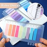 Qufiiry 600 Pcs Sticky Notes 3 Packs Ruler Pages Markers Colored Tabs view 5