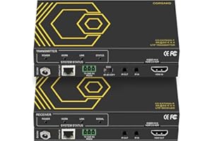 CORSAHD HDMI Extender Over Ethernet 4k 60HZ Uncompressed 18G/BPS Over Single Cat5/6 up to 40m(165ft), RS232+POE+IR+HDCP2.2, HDR CEC EDID Management.