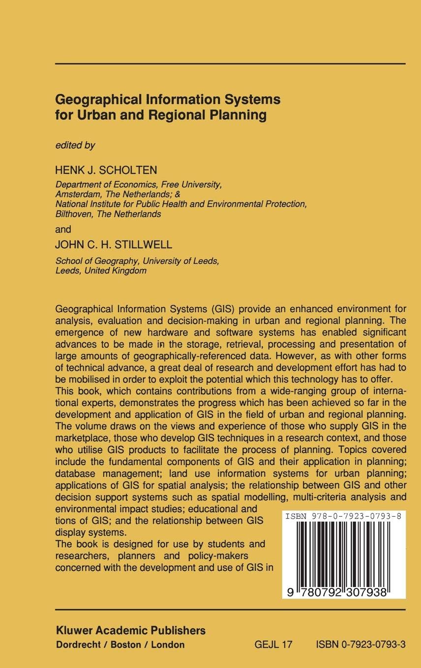 Buy Geographical Information Systems For Urban And Regional - 