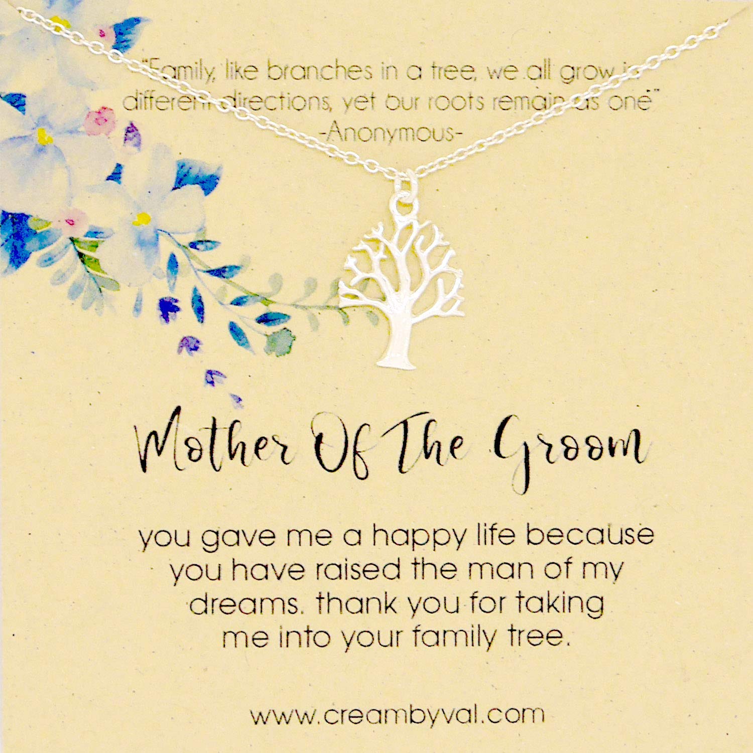 mother of the groom family tree necklace