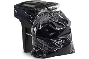 Aluf Plastics 65 Gallon Trash Bags Heavy Duty - (Huge 50 Pack) - 1.5 MIL - 50" x 48" - Large Black Plastic Garbage Can Liners for Contractor, Lawn and Leaf, Outdoor, Storage, Commercial, Industrial