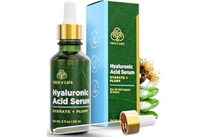 Tree of Life Beauty Hyaluronic Acid Serum, Skin Brightening Face Oil for Dark and Age Spots, Facial Serums for Dry and Sensitive Skin Care with Vitamin E for Soft Smooth Skin, 2 Fl Oz