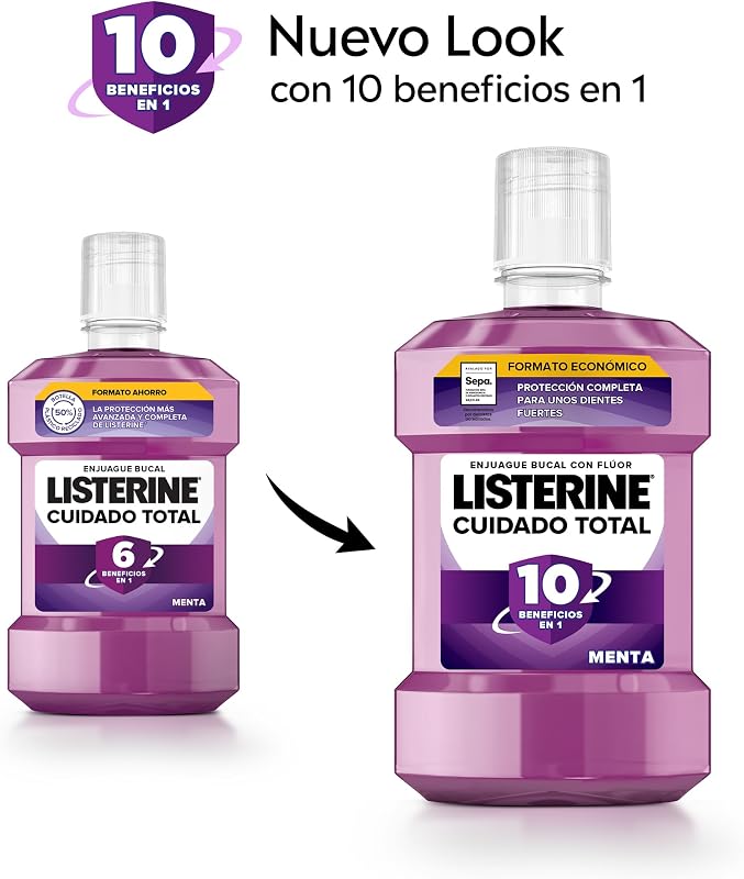 Cuidado Total Enjuague Bucal con Flúor, 1 L, 2 uds