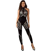 Walang Lip Women Sexy Backless Bodycon Sleeveless Jumpsuits Butt Rompers One Piece Clubwear Mesh Tights Bodysuit