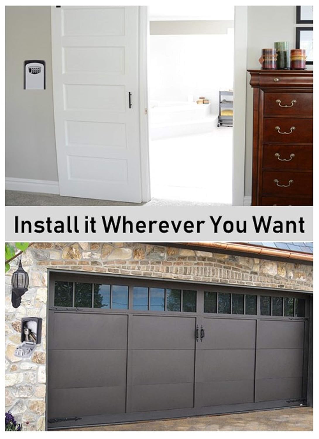 outdoor key holder on Small Key Holder Lockbox For Gym Lock Box For House Key Outdoor Combination Wall Safe Locker