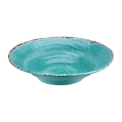 Supreme House Gourmet Art Crackle Melamine 16" Large Bowl, Turquoise