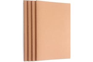 ZZTX 4 Pack Blank Kraft Notebooks, Blank Paper Sketchbooks for Drawing Doodling Writing,Travel Journal Set, A5, 36 Pages, 8.3” X 5.5”