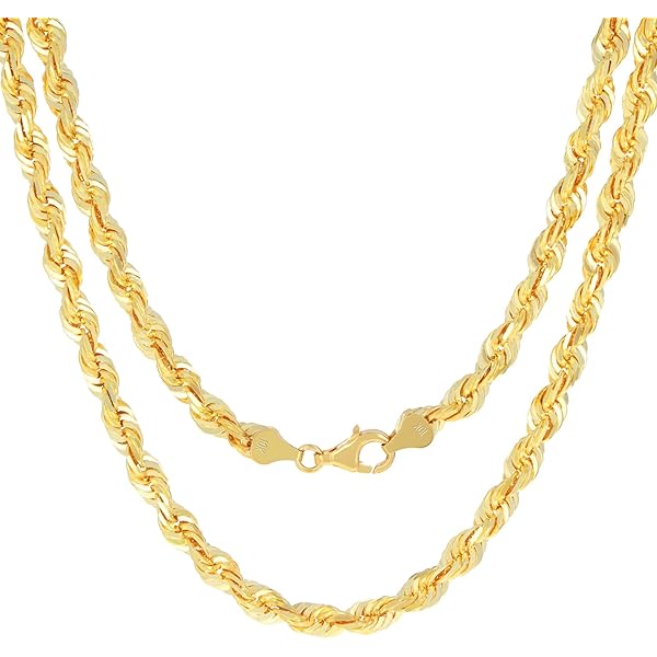 アクセサリー 10K Gold Rope Necklace 51cm 2mm Amazon.com: 10K Yellow Gold Ultra Light Rope Chain Necklace