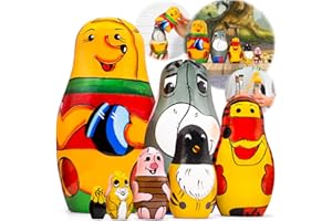 MATRYOSHKA&HANDICRAFT Matryoshka Nesting Dolls Set of 7 - Matryoshka Dolls with Characters from Animated Series Winnie the Pooh