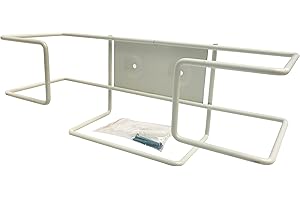 KINGSEAL 1 Each | Disposable Glove or Tissue Box Holder, Wire Rack, Wall Mounted Universal Box Holders, for Larger Sized Single Boxes, White - 1 Glove Box Holder