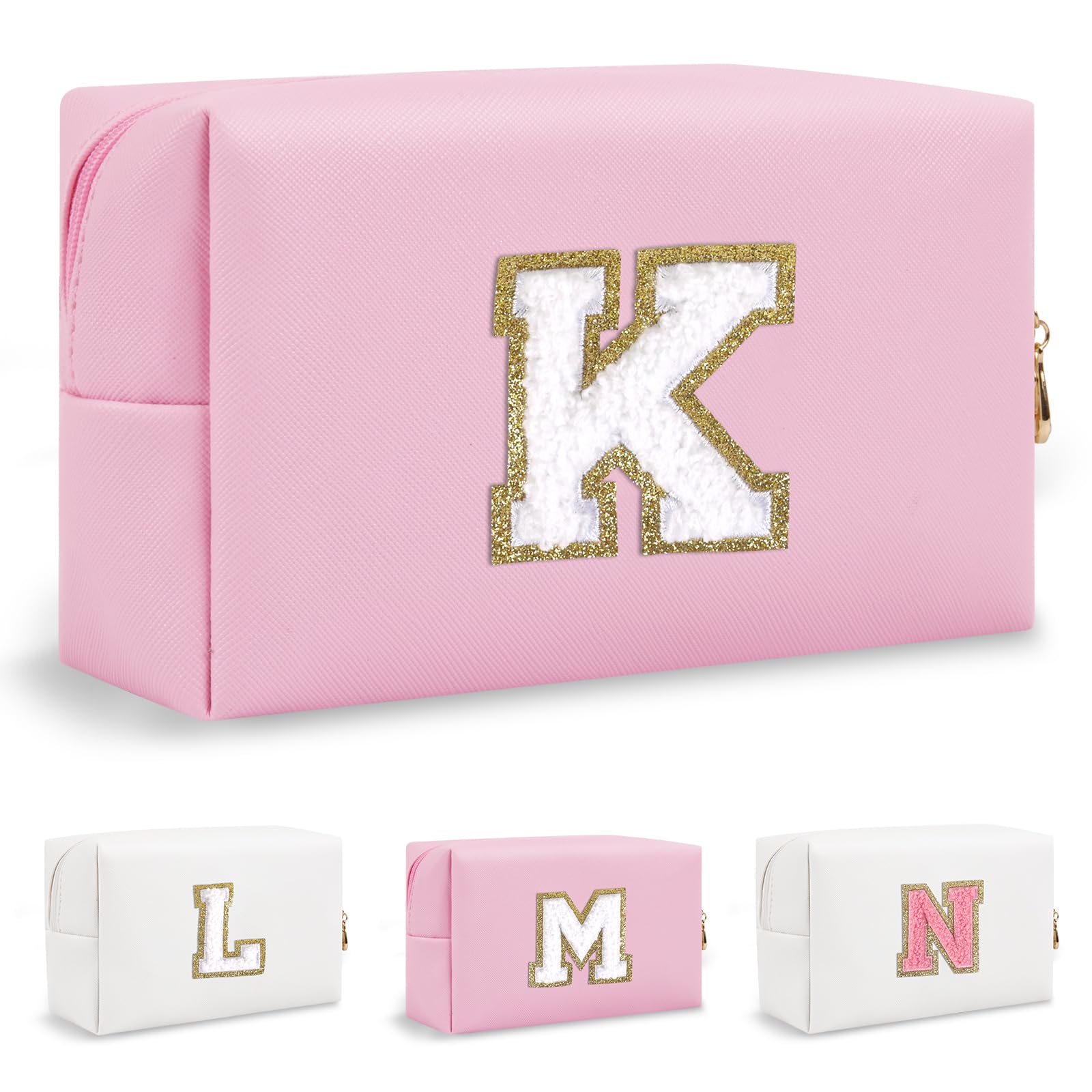 Personalized Small Preppy Makeup Bag, Chenille