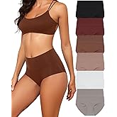 LEVAO Women's High Waist Seamless Underwear Full Coverage Brief No Show Panties Sexy Comfortable Pantie Multi Pack S-XXL