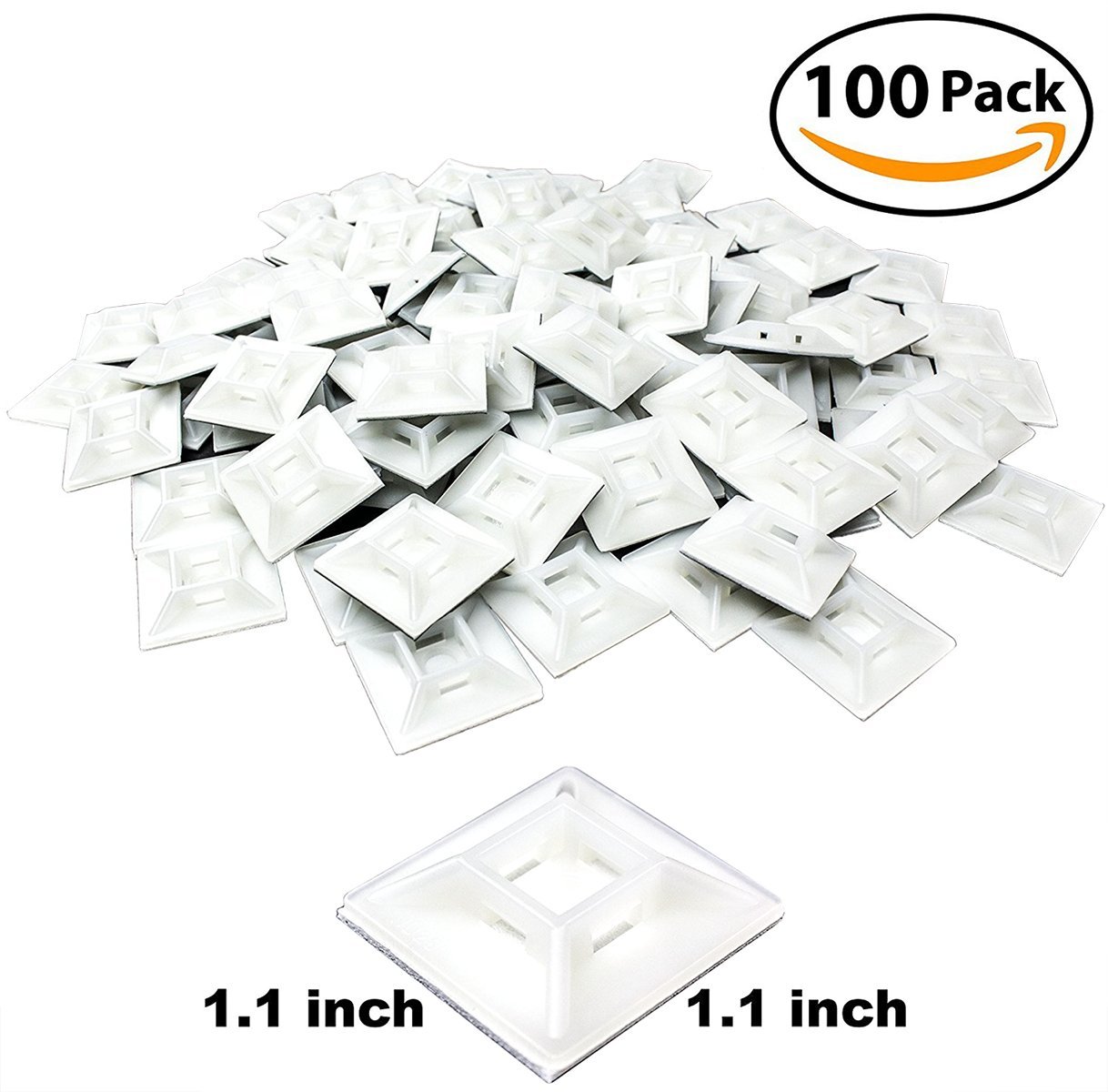 Large, Premium Zip Tie AdhesiveBacked Mounts 100 Pack by Nova Supply