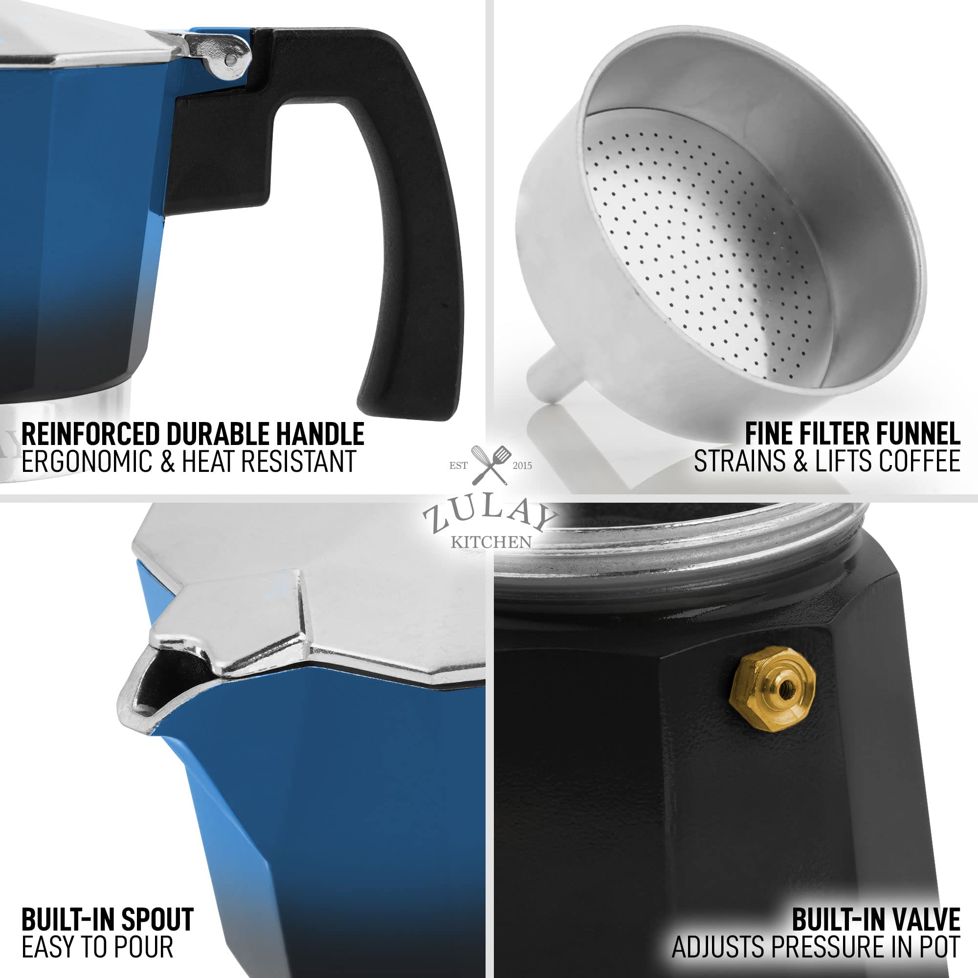 Mua Zulay Kitchen Stovetop Espresso Maker - Moka Pot 3 Espresso Cups ...