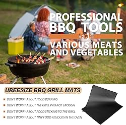 UBeesize 7 Pack Black Grill Mats for Outdoor