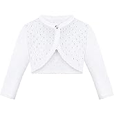 Lilax Baby Girls' Knit Long Sleeve One Button Closure Bolero Shrug
