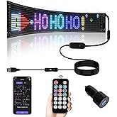 Programmable Flexible LED Car Window Sign - Bluetooth App Control, Custom Text/Animation Display for Vehicles, Stores, Parties - USB-Powered 23''x5'' Scrolling Matrix Panel