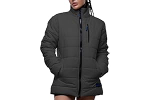 URBAN BUCK Womens Puffer Jackets Down Alternative Midweight Long Sleeve Windproof & Water Repellent Winter Azaria Women Coat