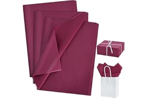 RIBBOOO 100 Sheets Claret Tissue Paper 14"x20" Dark Red Gift Wrap Tissue Paper Bulk for DIY Project Gift Bags Gift Wrapping W
