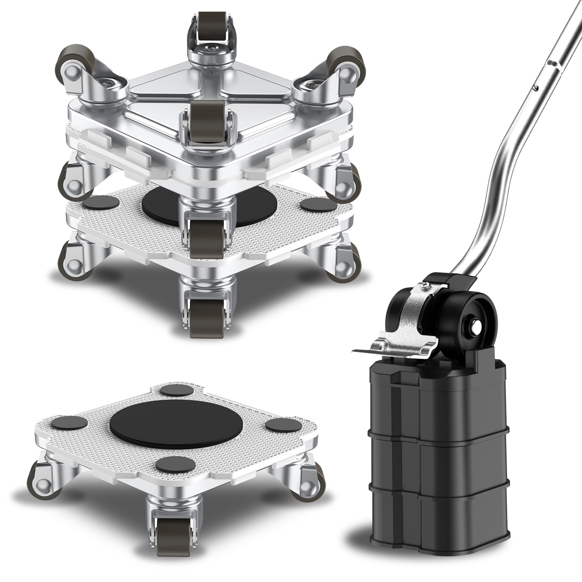 ONEON Furniture Mover Pro Set - Enhanced Dolly and Lifter with Custom TPE Wheels for Easy Furniture Lifting and Moving-Professional Tool for Effortless Furniture Transport(Light Gray 4Dollies+1Lifter) — image 1