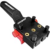Milescraft 1332 Joint Mate - New, Improved Handheld Dowel Jig for Corner, Edge, and Surface Joints, 3 Metal Bushing Sizes (1/4", 5/16", 3/8") and Self-Centering Pins, Includes Removable Fence