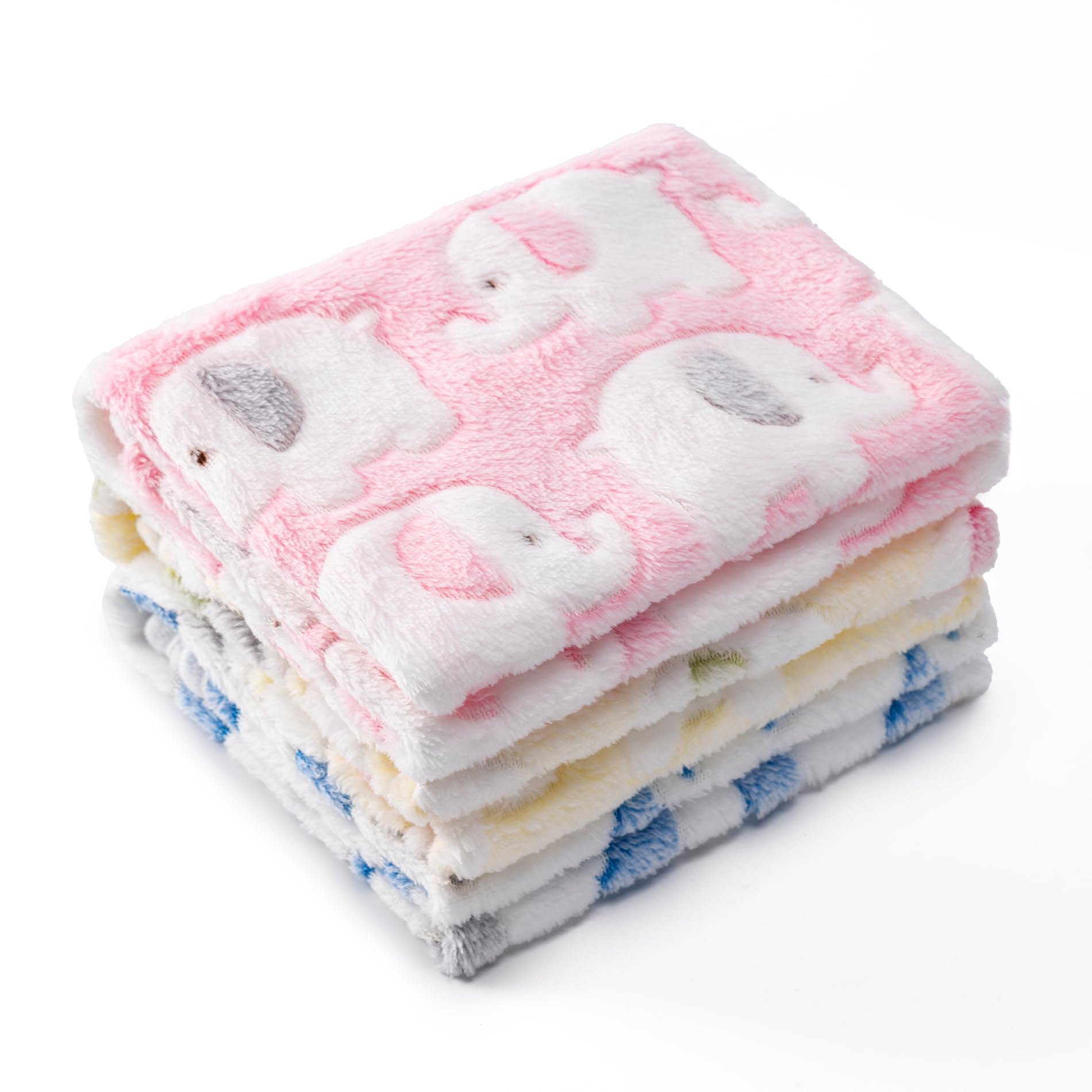 Photo 1 of 1 Pack 3 Blankets Super Soft Fluffy Premium Fleece Pet Blanket Flannel Paw Printed Throw for Dog Puppy Cat (Small 23x16'', Pink, Yellow, Blue)