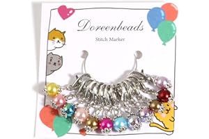 DOREENBEADS 12Pcs Stitch Marker Charms for Knitting-Crochet Locking Stitch Marker Clip on Charms for Crocheting Weaving Sewing Jewelry Making DIY Craft(Colors Randomly Shipped)