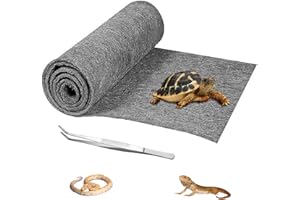 HERCOCCI 39’’ x 20’’ Reptile Carpet, Grey - Terrarium Mat Liner Bedding Reptile Cage Substrate for Bearded Dragon Lizard Tortoise Leopard Gecko Snake