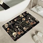 ZHUZHISHAN Bath Mat Rug,Poison and Skull Non Slip Quick Dry Super Absorbent Thin Bathroom Rugs Fit Under Door-Easy to Clean Bathroom Floor Mats-Shower Rug for Shower Sink Bathtub(16