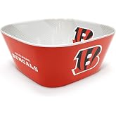 YouTheFan NFL Cincinnati Bengals Large Party Bowl | 100% Melamine, Dishwasher Safe, BPA Free, Holds Large Bag Of Chips, Sleek Design, Perfect For Game Day Or Any Day