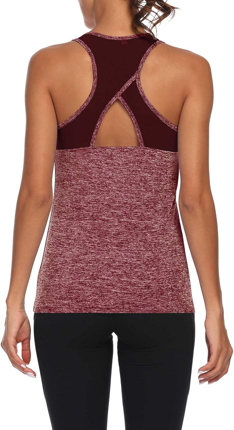 red workout tops for women
