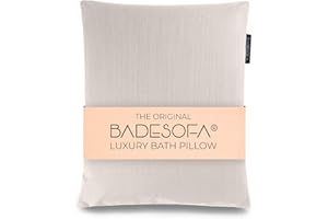 BADESOFA® Luxury Bath Pillow S - Ultra Comfortable & Quick-Drying Bath Back Pillow - Washable Full Body Bath Pillow for Bathtub - Therapeutic Head and Neck Support - Luxury Spa Cushion in Ivory Pearl