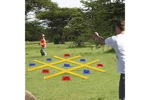 AMZAOMNN 4 Ft X 4 Ft Outdoor Games for Adults and Families, Portable Tic Tac Toe Bean Bag Tossing Game, Lawn Tossing Game Game, Outdoor Camping Tic Tac Toe Tossing Game, 井字