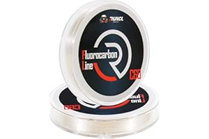 RUNCL 100% Pure Fluorocarbon Fishing Line, RC60 Clear Fluorocarbon Leader Line, Virtually Invisible with Added Sensitivity, High Strength, Abrasion - Resistant, Fast - Sinking, 4-50lb, 50-150yds