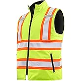 JORESTECH Reversible Insulated Safety Vest, ANSI/ISEA 107-2020 Compliant Reflective Work Full Zipper