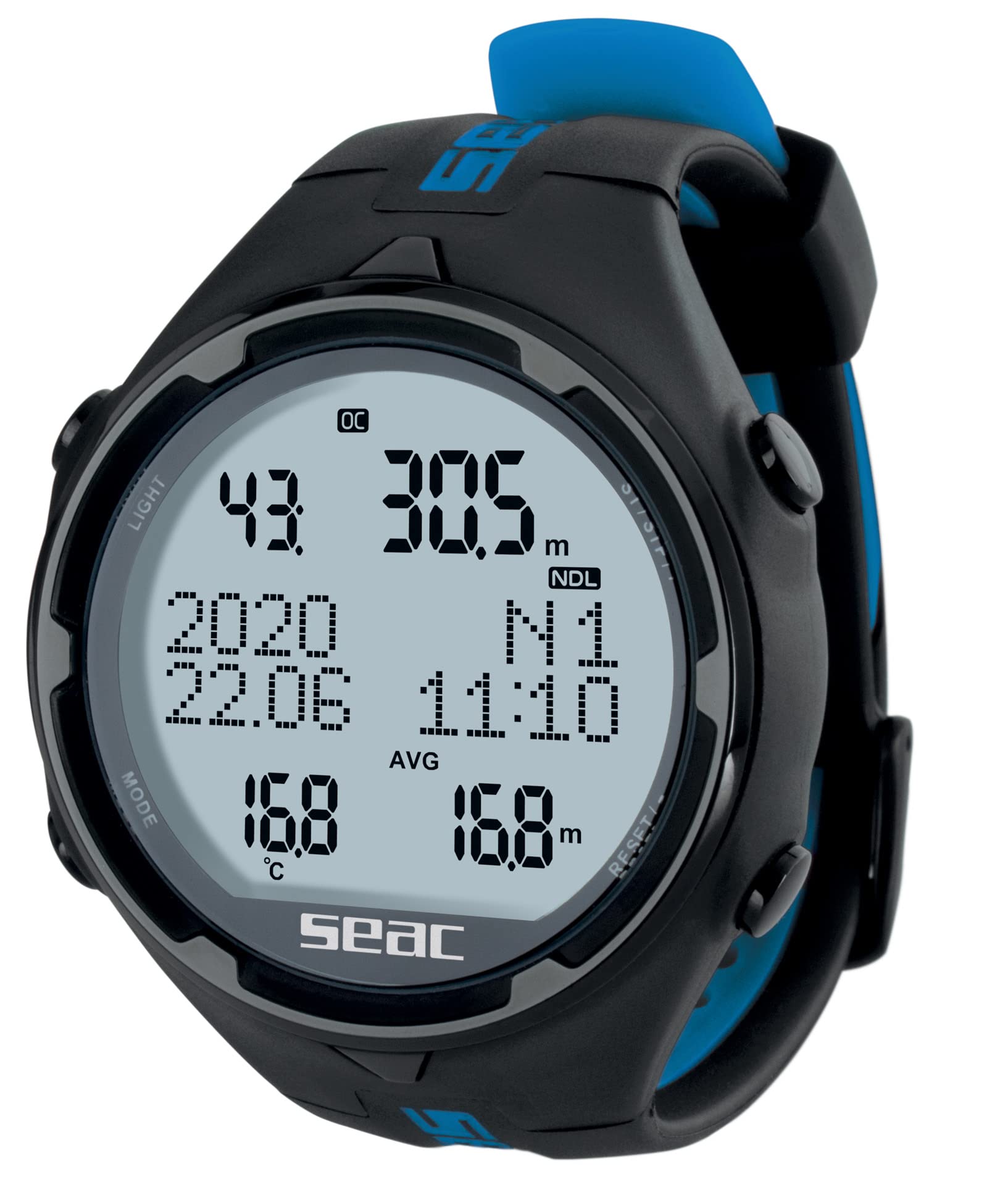 SEAC Action HR, High Resistance Dive Computer with Scuba and Freediving Mode, Dive Logbook, Dive Planner, Safety Alarms