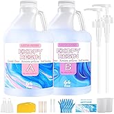 LEEYA Epoxy Resin Crystal Clear Epoxy Resin Kit 1 Gallon, No Yellowing No Bubble Self Leveling Resin Epoxica Easy Mix 1:1, Table Top Epoxy Resin, Coating Casting, Painting, Art Crafts, Jewelry Making