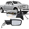MOFOAP Passenger Side Mirror Compatible with 2013-2018 Dodge Ram 1500 2500 3500 Mirrors with Heated Puddle Lamp Tuning LED Signal Power Fold (Chrome)