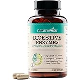 NatureWise Digestive Enzymes - Multi Enzymes with Probiotics + Prebiotics - Post Mealtime Comfort & Bloating Support + Aids Digestion and Gut Health - Soy-Free, Non-GMO - 60 Capsules[1-Month Supply]