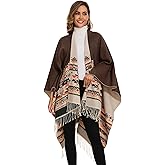 Shawl Wraps for Women, Elegant Knitted Cape Open Front Poncho Scarf Blanket Cardigan Coat for Spring, Autumn, and Winter