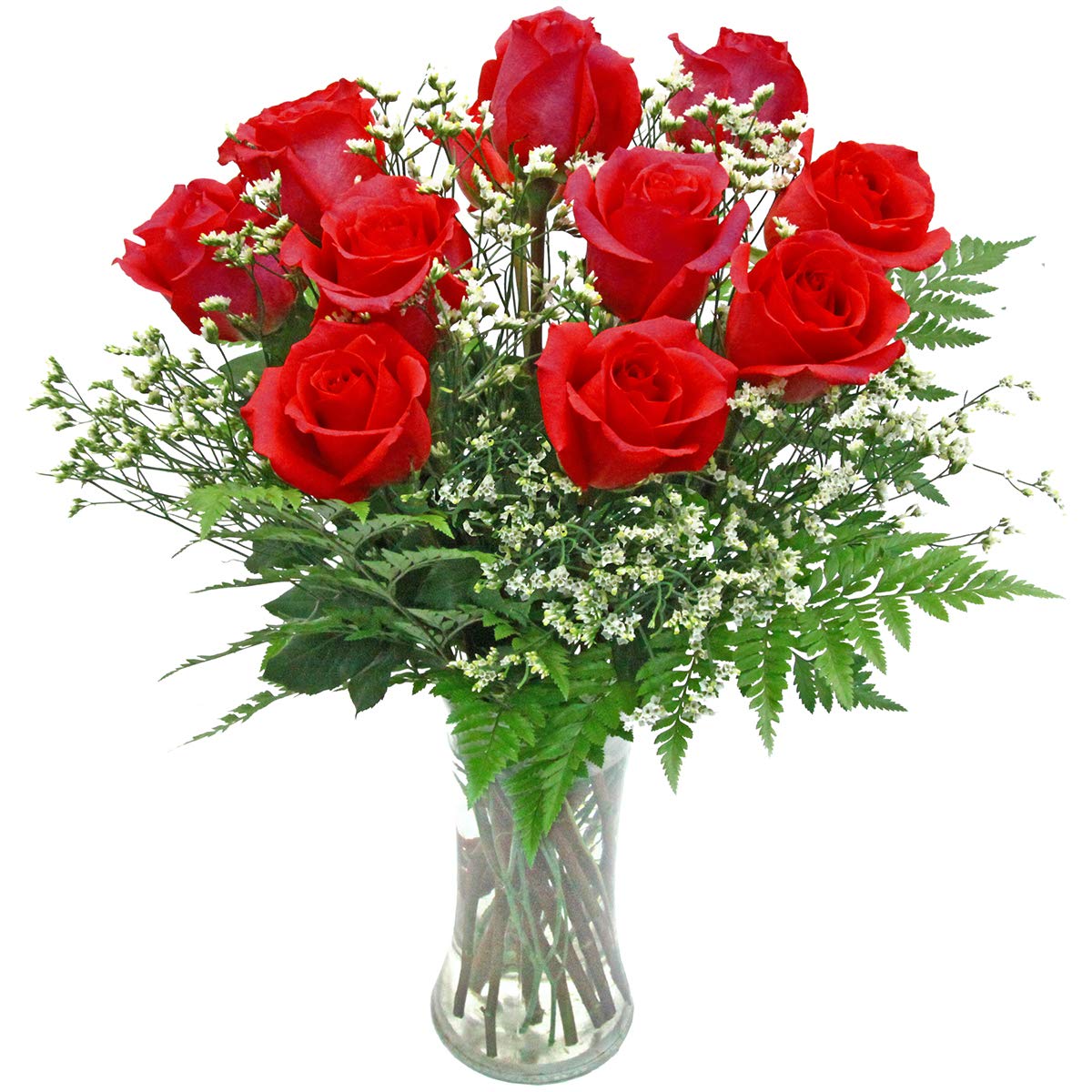 Amazon Com Falcon Red Roses Arrangement Vase Included Fresh