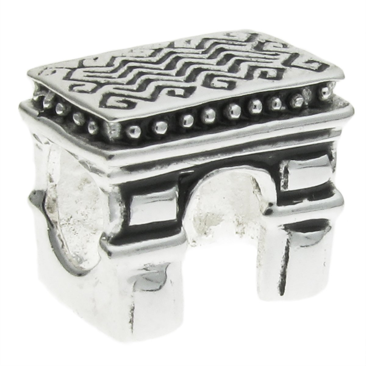 Queenberry Sterling Silver Paris Triumphal Arch European Style Bead Charm