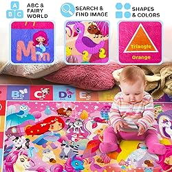 QUOKKA Large Baby Mat for Floor - Plush ABC Rug for