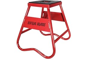 Dirtbag Brands 17" Steel Stable Moto Stand with 1000lb Capacity for Motocross Repair & Dirt Bike Oil Maintenance (Red)
