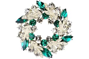 Vbvbip Elegant Nature Brooch Collection for Women - 6 Styles including Floral, Trees, and Geometric Designs with Gemstones an