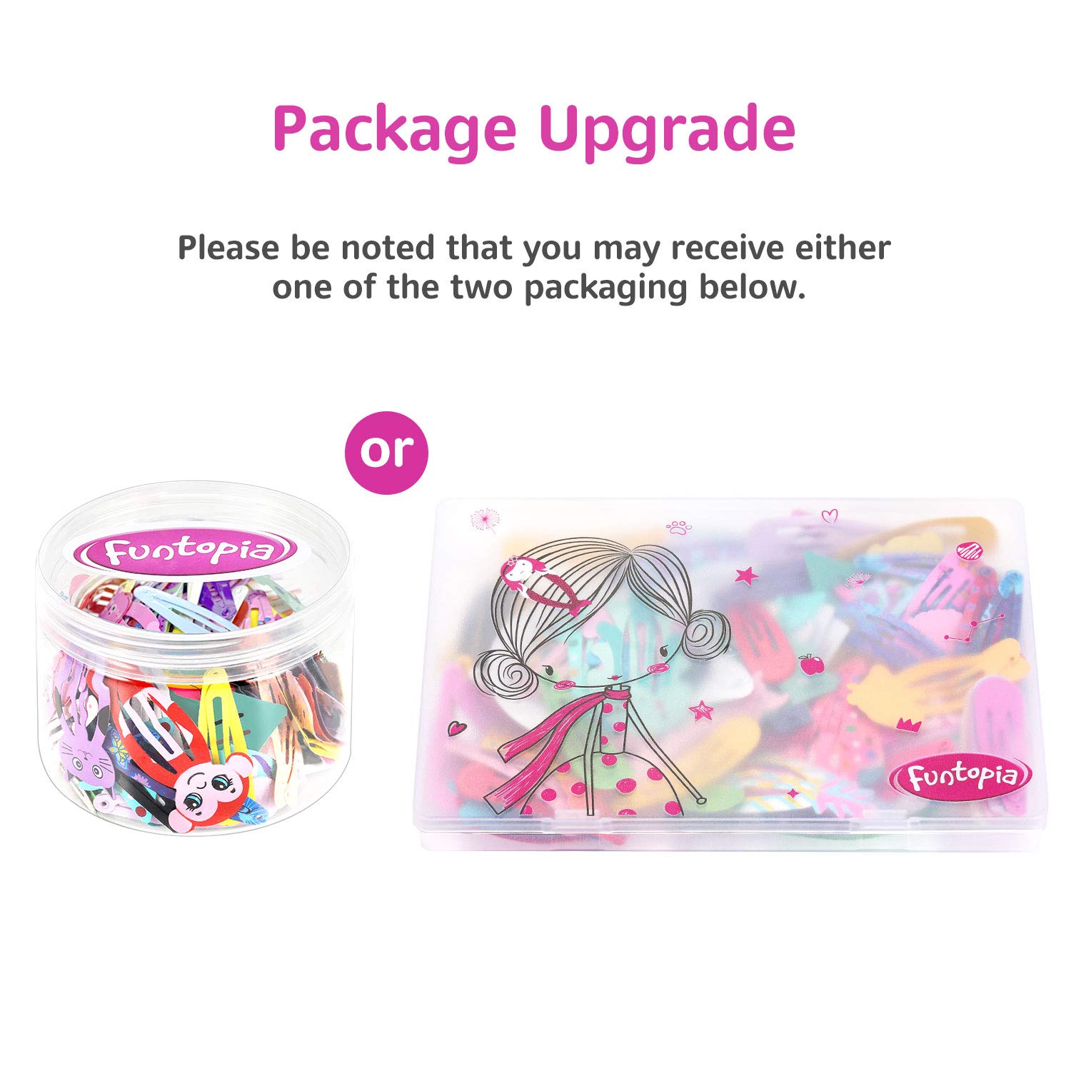 Hair Clips for Girls, Funtopia 100 Pcs No Slip Metal Snap Hair Clips Barrettes for Kids Teens Women, Cute Candy Color Cartoon Design Hair Pins (Animals Fruits Crowns Stars) : Beauty