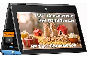IST COMPUTERS HP Chromebook Pro X360 Fortis 2-in-1 Flip Laptop & Tablet (11.6" Touchscreen, Intel CPU, 8GB RAM, 128GB Storage (64GB+64GB SD)), Rugged & Spill-Resistant, Long-Battery Life, Home, Students, Chrome OS